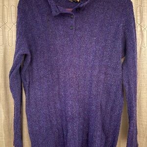 Gimbels Blue & Purple Speckled 100% Wool VTG Sweater